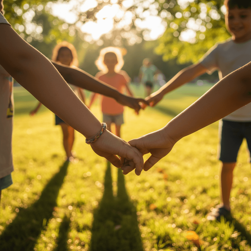 Group of children doing different calm activities